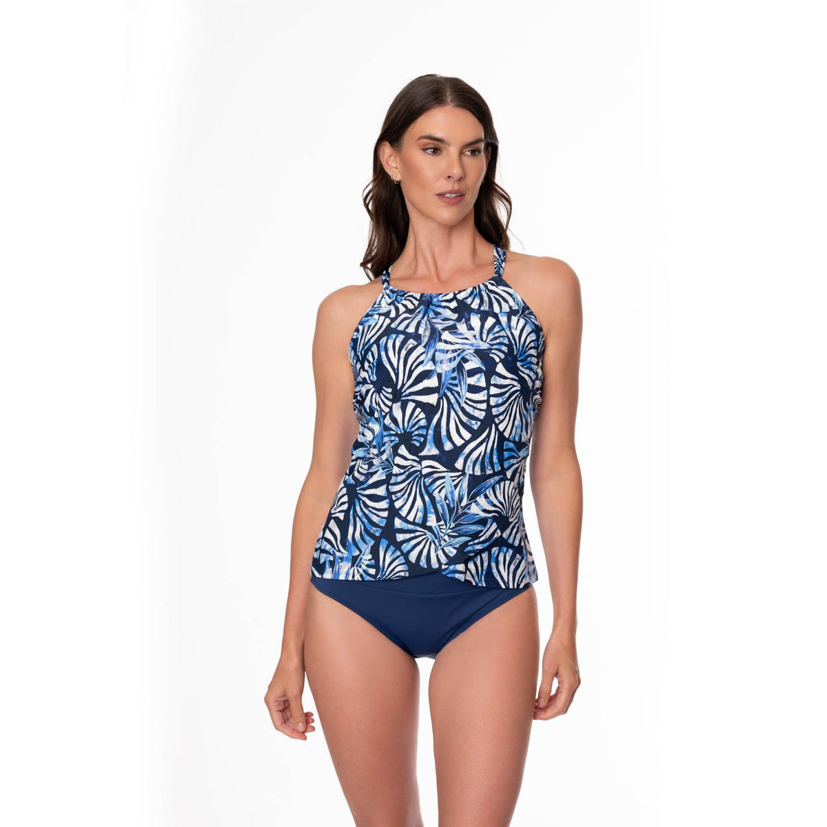 SEASIDE CRUSH BIANCA DRAPE TANKINI TOP– Jantzen