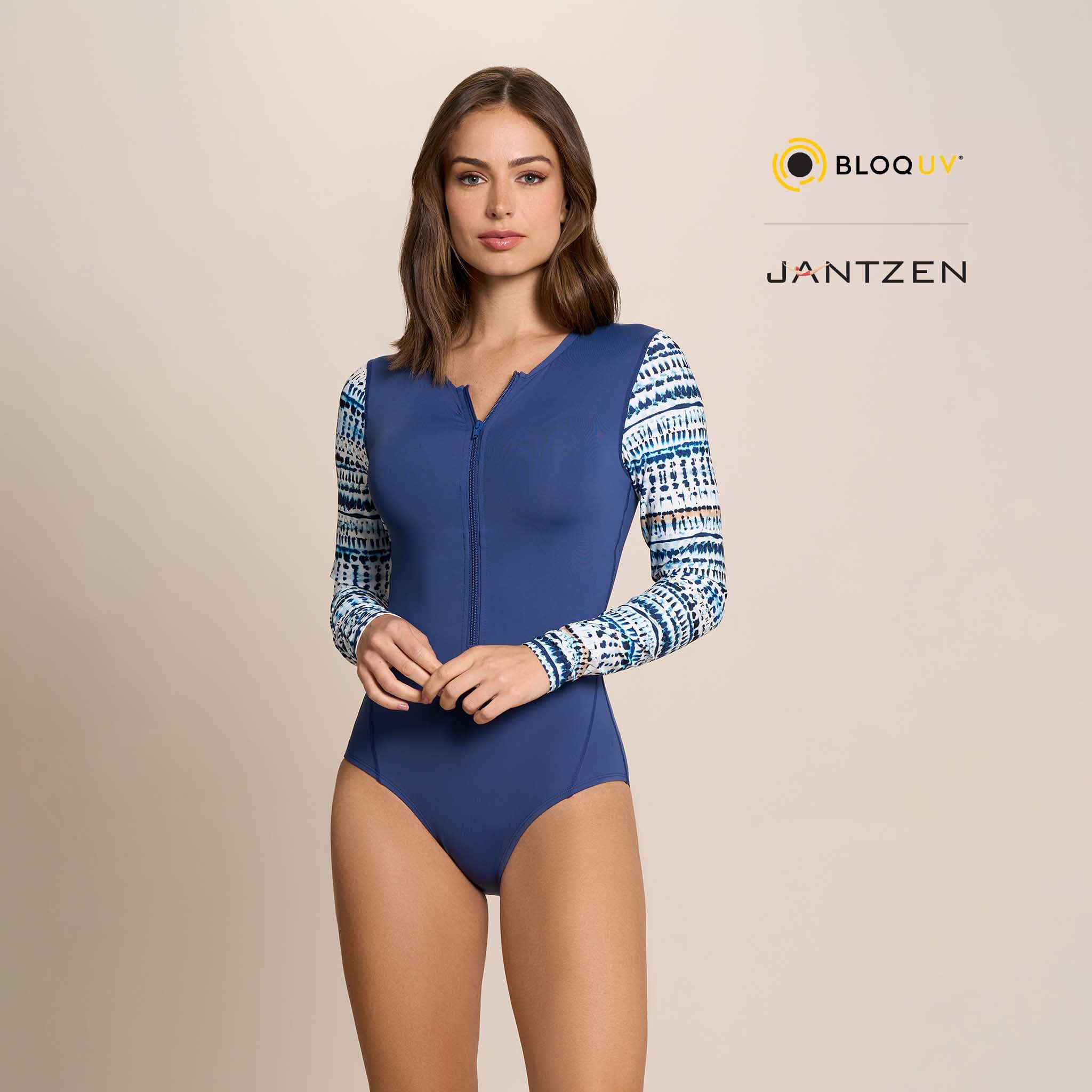★andar★ Side slit long sleeve cover up Sunsuit - Long Sleeve Romper Swimsuit | 