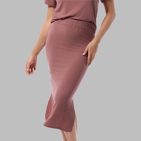 RILEY SIDE SLIT MIDI SKIRT
