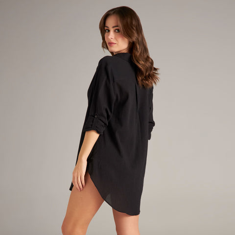 MARIE HIGH-LOW SHIRT COVERUP