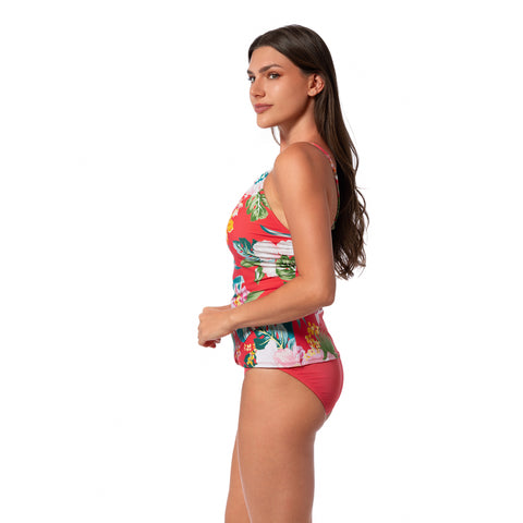 MORNING BLOOM AUDREY DRAPE TANKINI TOP