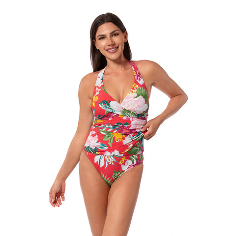 MORNING BLOOM LOUISE WRAP TANKINI TOP