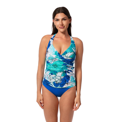 GLOWING FIELDS LOUISE WRAP TANKINI TOP