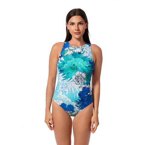 GLOWING FIELDS FARRAH HIGH NECK ONE PIECE