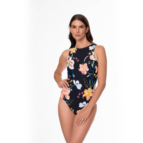 BLOOMING FLOWERS FARRAH HIGH NECK ONE PIECE