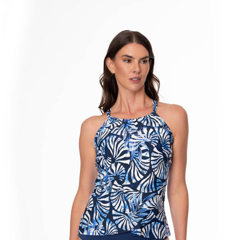 SEASIDE CRUSH BIANCA DRAPE TANKINI TOP