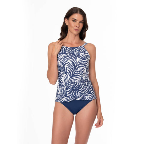 WILD LUSH AUDREY DRAPE TANKINI TOP